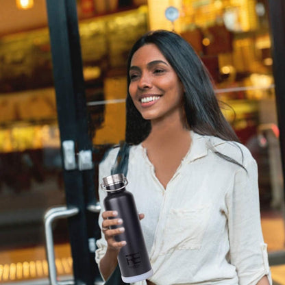 25Oz Insulated Water Bottle with Straw, Bonus Lids and Leak Proof Flask to Keep Liquids Hot or Cold- Triple Wall Vacuum Water Bottle Insulated, Perfect for Gifts