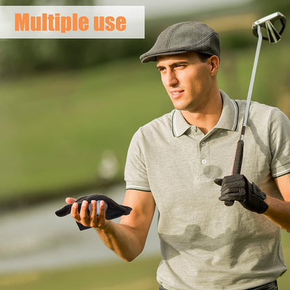2 Pieces Golf Ball Towel 5.5 X 5.5 Inch Black Golf Wet and Dry Golf Towel Pocket Golf Towel with Clip Ball Towel Golf Ball Towel for Golf Course Exercise Towel